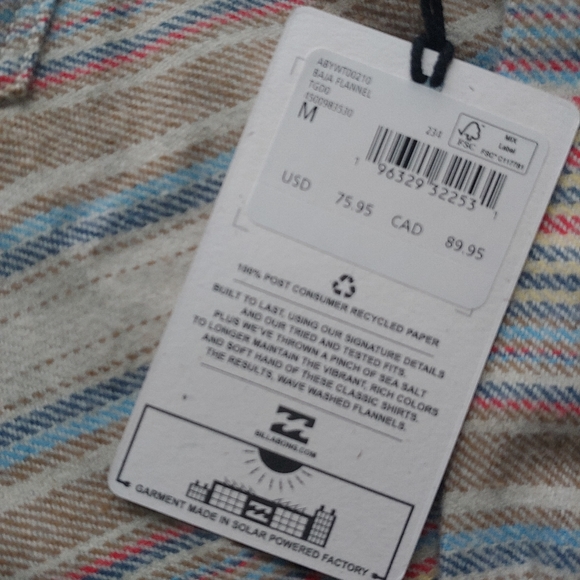 BillABONG NEW Wave Washed Baja Stretch Flannel Shirt Jacket - Picture 11 of 11